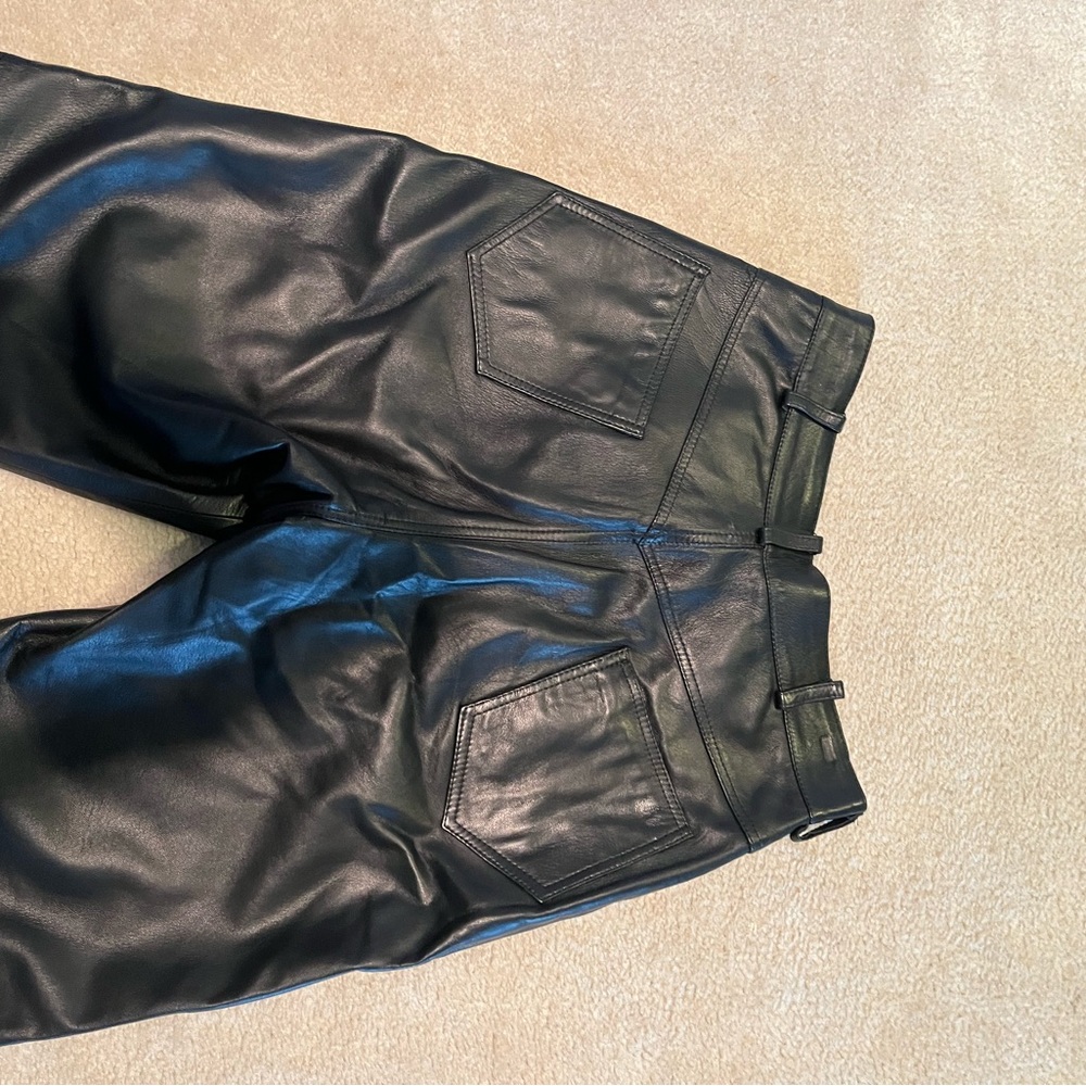 Custom high waisted strait leg leather pants